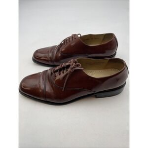 STACY ADAMS Men's Size 14M Cognac Leather Dickinson Cap-Toe Lace-Up Oxford 23341